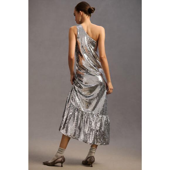 Anthropologie Maeve One-Shoulder Sequin Dress - Large New - Picture 4 of 5